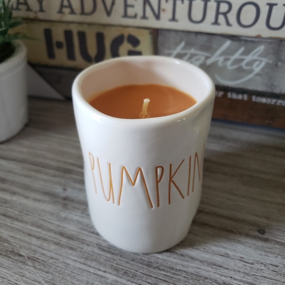 Rae Dunn Other - NEW Rae Dunn PUMPKIN Spice Candle Orange Lettering